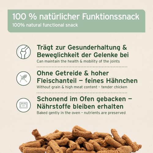 AniForte Gelenk Snack für Hunde 300g mit Grünlippmuschel für die Gelenke, hoher Hühnchen Fleischanteil, Funktionssnack getreidefrei statt Gelenktabletten für Knochen & Gelenke
