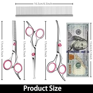 Pink Dog Grooming Scissors with Safety Round Tipprofessional Dog Grooming Kitdog Hair Shears Setincude Thinning Curved Straight Scissors and Comb for Petssuitable for the Right Hand Cucciolini Doodles Pink dog grooming scissors with safety round tipprofessional dog grooming kitdog hair shears setincude thinning curved straight scissors and comb for pets Suitable for the right hand cucciolini doodles