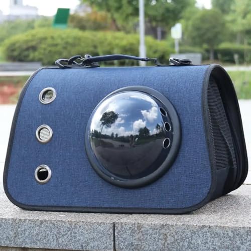 Bolsa Caixa Transporte Pet Gato Cães Passeio Viagem 40x25x27 (Azul)