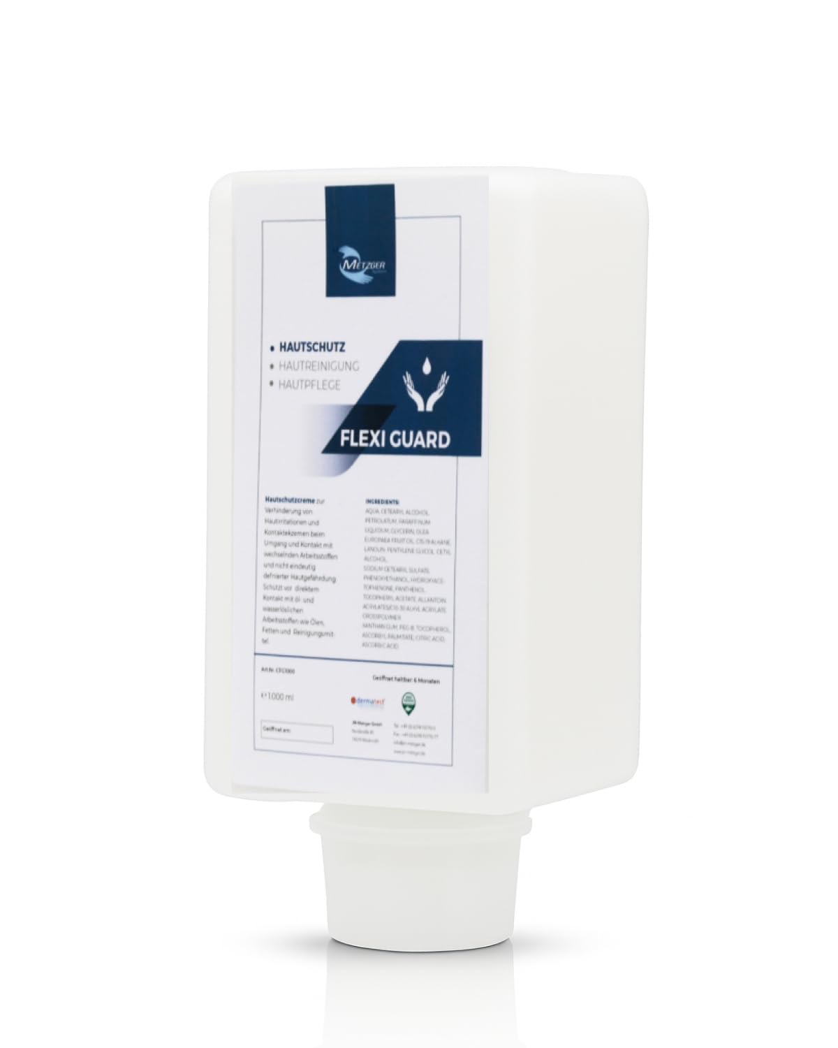Flexi Guard Hautschutzcreme 6x1 L Softflaschen | Silikonfrei, dermatologisch getestet, 6x1 L Softflaschen & Hautschutzcreme