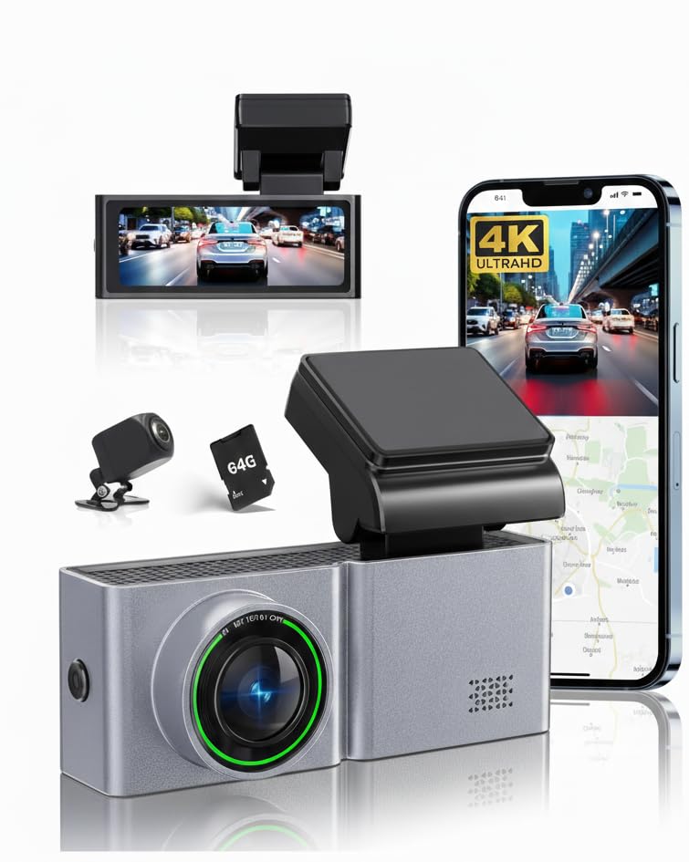 4K Dual Front/Rear Dash Cam (64GB)