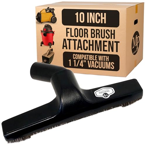 MP Maresh Products Genuine Deluxe Brush Attachment - Horse Hair Brush, Wet Dry Vacuum Cleaner, Central Vacuum System Parts & Accessories, Dust Floor, 32mm Standard Size - Black (10 Inch)