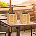 2PK Solar Lanterns Outdoor Waterproof Hanging Rattan Lantern Lights Solar Powered Decorative Table Lamp for Garden Patio Courtyard Lawn