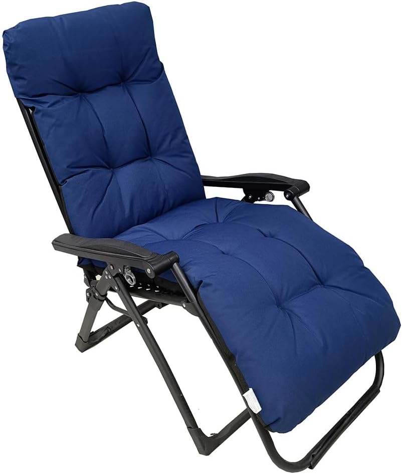 SEAHOME Waterproof Patio Lounge Chair Cushion,65 Inch Long Bench Cushion Recliner Chair Cushion for Outdoor Furniture,Non-Slip Rocking Chair Swing Bench Cushion with Ties and Top Cover (Navy Blue)