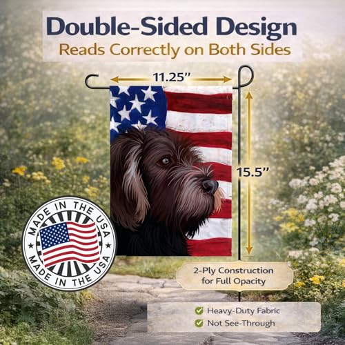 German Roughhaired Pointer drapeau de jardin américain CK6535GF décoration extérieure multicolore