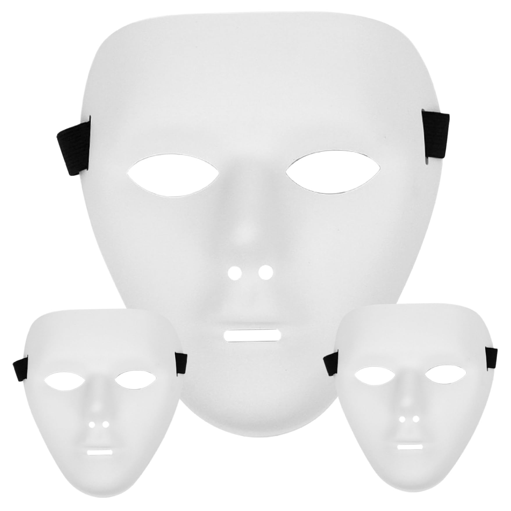 HoveeLuty 3 Pcs Halloween Mask Full Face 7.7x6.5 In White Mask for Men DIY Blank Masquerade Plain for Novel Costume, Cosplay Artistic Projects, Theater DIY Masquerade Blank