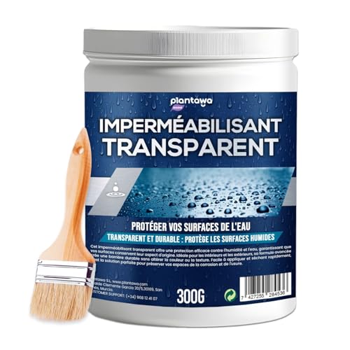 PLANTAWA Imperméabilisant Transparent 300 g | Hydrofuge Pierre Naturelle | Étanchéité Terrasse Extérieure | Traitement Invisible pour Sols, Terrasses et...