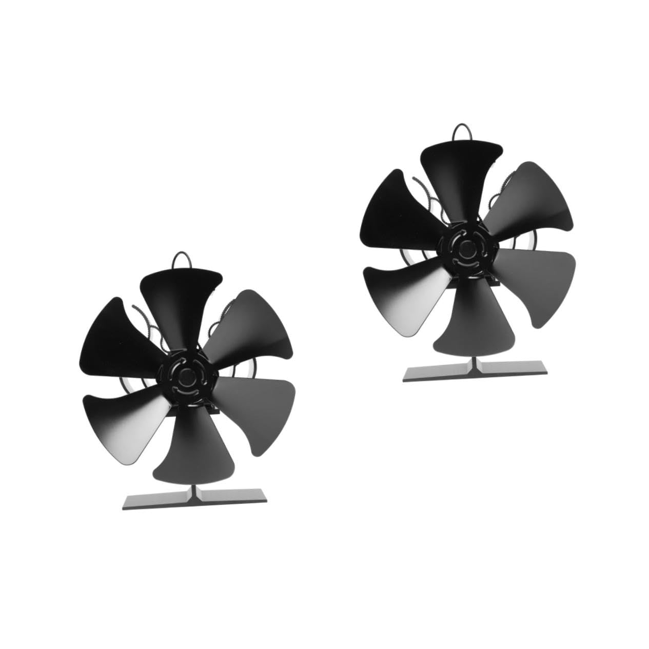 Ciieeo 2st Kaminventilator Heizlüfter Deckenventilatoren Ofenlüfter Tragbarer Abluftventilator Kinderwagen-fan Tragbare Heizung Usb-lüfter Hitze Aluminium Black