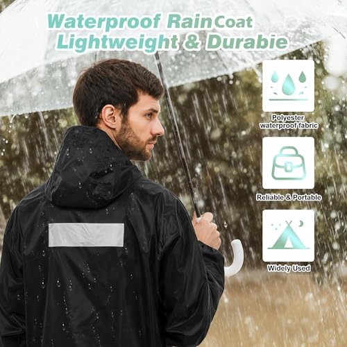 Image of Mens Raincoat Suit with Pant Set Glamoura Series | Waterproof Lightweight Breathable Rain Wear | Strong Stitching, Elastic Cuff & Waterproof Zipper Raincoat for men waterproof