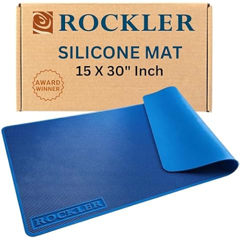 Rockler Silicone Glue Mat (15"x30") - Heat Resistant Mat for Projects, Garage, Shop, Dining Room Table – Easy to Clean Silicone Mats for Crafts – Rolls up for Easy Storage Silicone Project Mat Cover