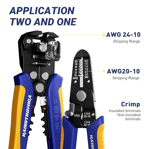 haisstronica Automatic and Manual Wire Stripper Set, AWG 10-24 - Image 3