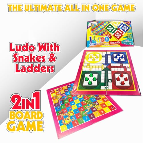 Image of Mommers Ludo with Ladders and Snakes for Kids Friends and Family (Strategy Toy for Kid Girls, Boys) Learning Fun