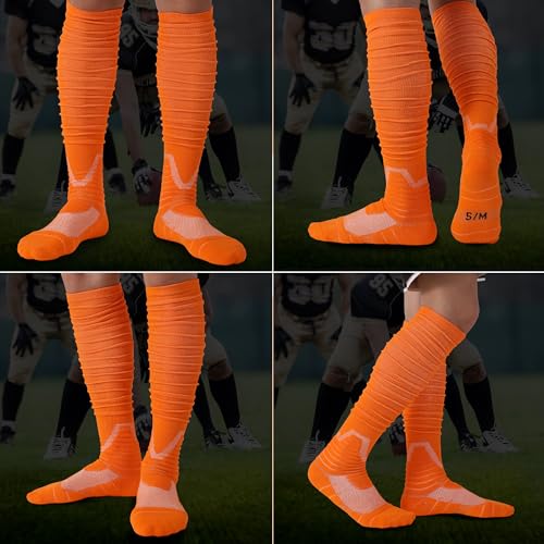 Valcatch Scrunch Football Socks Extra Long Padded Athletic Socks for Men & Women Knee High Stocking Soccer Baseball Socks2