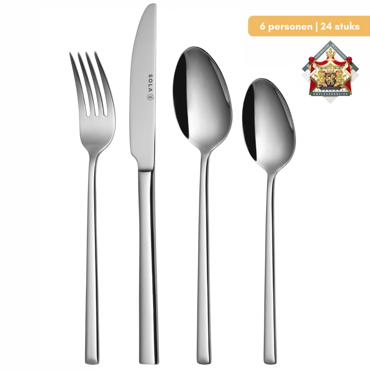 Sola Luxor Juego de Cubiertos - 6 personas - 24 piezas - Acero inoxidable de alta calidad