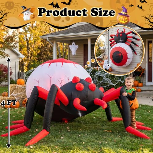 TRMESIA 8FT Halloween Inflatable Blow up Scary Spider Yard Party Decoration - image 2