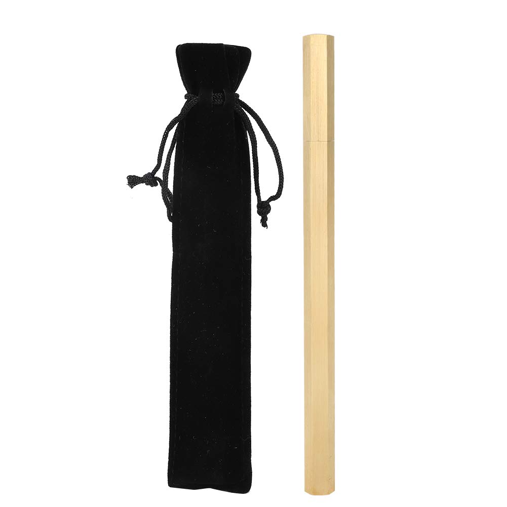 Ausla Penna Gel Esagonale in Ottone Spazzolato, Forniture per Ufficio Scolastico, con Scala, Ricarica Inchiostro Gel da 0,5 Mm (0,5 mm)