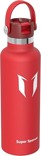 Miniatura 137 de Super Sparrow Botella de Agua Aislada - 17 Oz / 25 Oz / 34 Oz - Frasco FlipFlow de Boca Estándar - Libre de BPA, Botella a Prueba de Fugas - azul