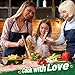 Bamboo Heart Shaped Spoon for Cooking - Wooden Cook with Love Spoon Kitchen Utensils, Valentines Mother's Day Gifts for Grandma Mom Couple Wife Hostesses House Warming