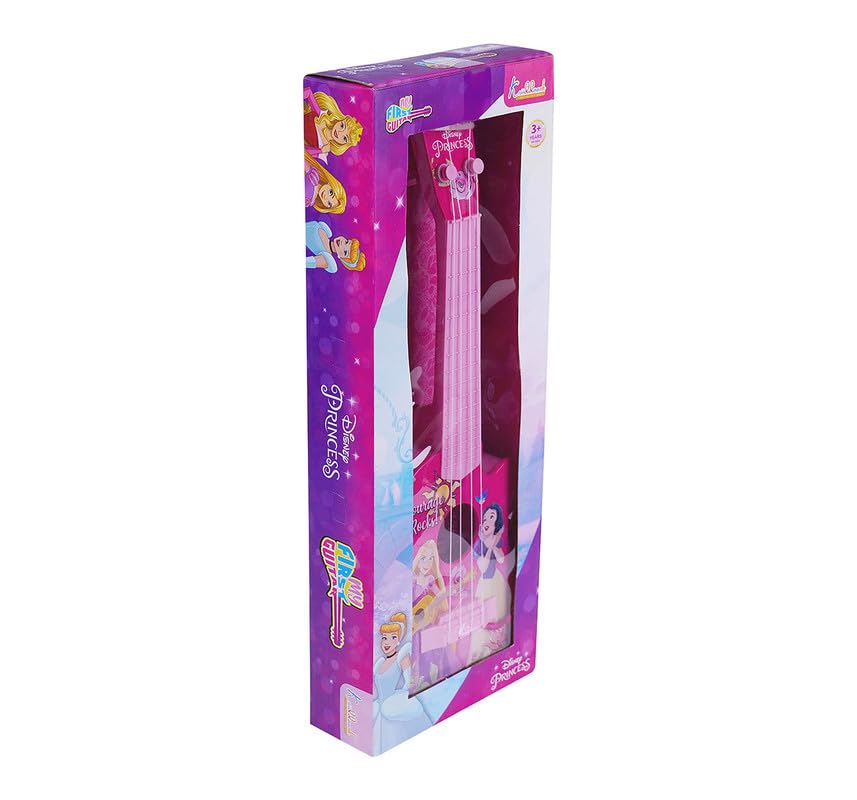 Image of Disney Princess Theme 4-String Toy Guitar for Girls - Small Educational Musical Instrument for Kids Age 3+ - Lightweight & Safe Design - Ideal Birthday Gift for Aspiring Musicians