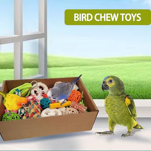 image for kencunay bird toys，Colorful Parrot Foraging and Tearing Toy Box - Su