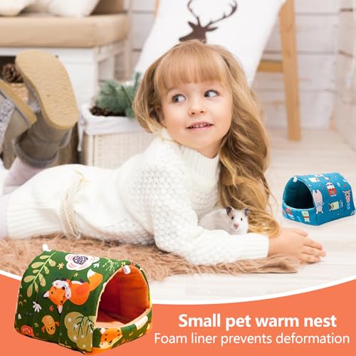 2 Stück Meerschweinchen Bett, Waschbar Meerschweinchen Höhle Versteck Meerschweinchens Kuschelhöhle Hamsterkäfig Zubehör für Hamster Zwergkaninchen Chinchillas Lgel Frettchen