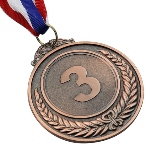 Sarini 9 Pcs Metal Gold Silver Bronze Award Medals with Ribbon,Winner Medals for Events,Office Games and Sports Day- 1st 2nd 3rd Place Each 3PCS,Diam. 6.5cm/2.56Inch - Image 4