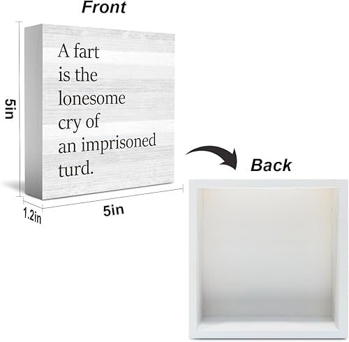 Miniatura 2 de Divertida decoración de baño de granja para estantes, Poop Jokes Aren't My Favorite Letrero de madera de 5 x 5 pulgadas, accesorios de baño,