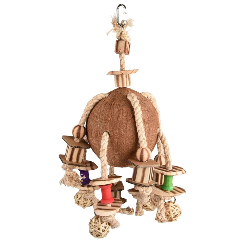 Jo Perroquet Sully noix de coco BBQ 42cm en matériaux naturels