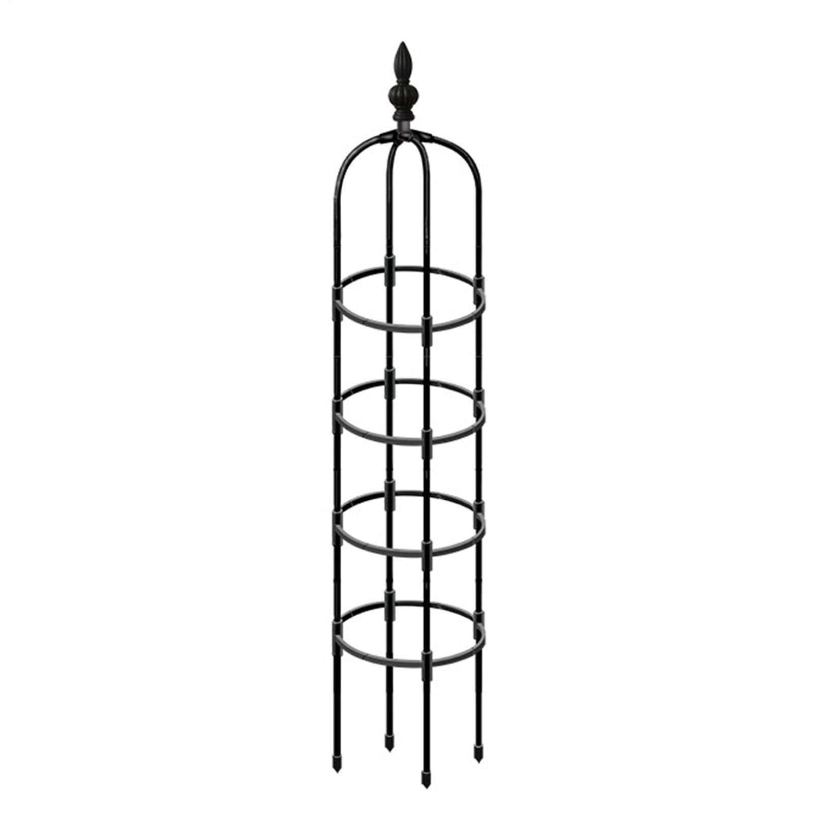 Obélisque de jardin noir – Aide à l'escalade en acier inoxydable avec