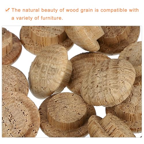 Image of uxcell 200 Pcs 0.39 x 0.59 Inch Wood Hole Plugs, Wooden Screw Hole Cover, Wood Pocket Button Plug for Chair Stair Craft Furniture Woodworking