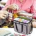 Teamoy Yarn Storage, Crochet Bag Organizer with Yarn Holes, Knitting Bag for Hooks, Knitting Needles(Up to 14