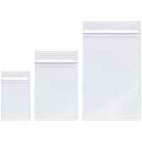 Vista 1 de Plymor 2" x 3" (100), 3" x 4" (100), 4" x 6" (100), Paquete Variado de 4 Mil de Grosor Bolsas de Plástico Resistentes con Cierre de Cremallera