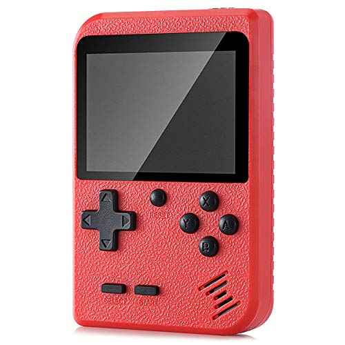 Portable Handheld Games Console with 800 Classical Games,Mini Retro Game Player Support for Connecting TV and Two Players,1020mAh Rechargeable Battery, Present for Kids and Adult (Red)