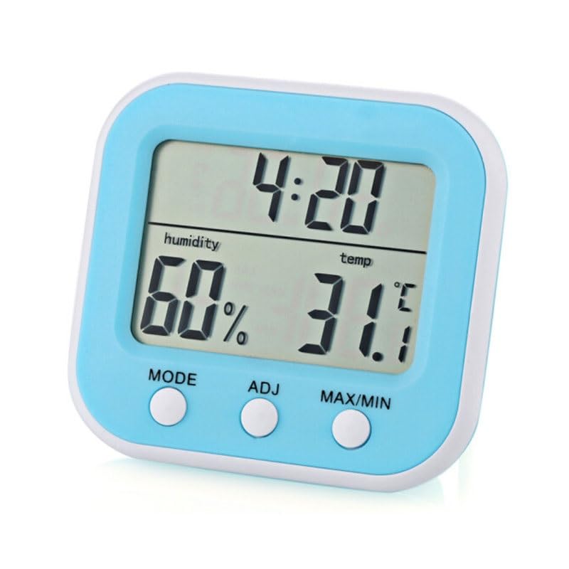 ABS Indoor Temperature Humidity Meter Thermometer Digital Hygrometer Clock