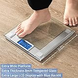 Vitafit 250kg Digital Bathroom Scales for Body Weight and BMI Via Smart APP, High Accuracy Assured by Weighing Professional SINCE 2001, 8mm Tempered Glass, Extra Large Blue Backlit LCD, Silver - Image 6