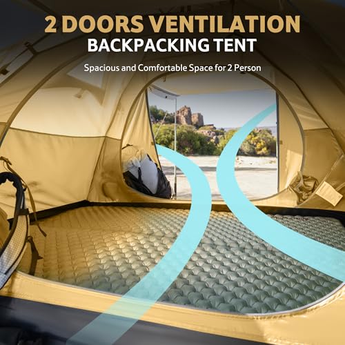 Image of Naturehike Bleik-B 2 Person 3 Person Tent, Lightweight Backpacking Tents for Camping, Double Layer Waterproof Camping Tent