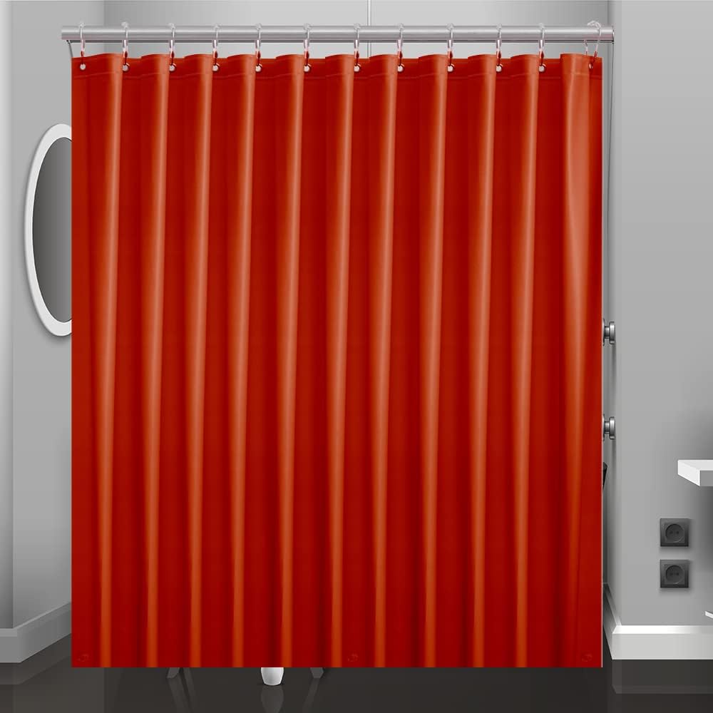Twofishes Water Repellent Fabric Red Shower Curtain, 72" x