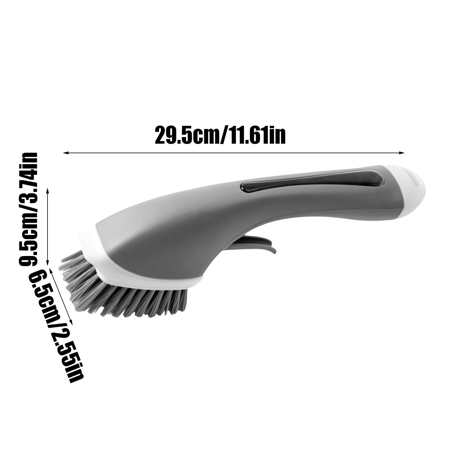 Cepillo for rincones, Cepillo for Fregar, Cepillo for Platos de Cocina, cepillos de Cocina for Platos, dispensador de jabón, fregador, Cepillo automático for Platos - Agregar detergente(Gray)