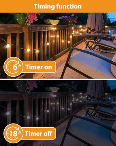 btfarm Outdoor Garden Festoon Lights Timer Dimmable 10M/30FT, Waterproof String Lights Mains Powered with 10+1 LED Shatterproof G40 Bulbs, Electric Outside Lights for Patio Gazebo Yard Wedding Party 4 btfarm Outdoor Garden Festoon Lights Timer Dimmable 10M/30FT, Waterproof String Lights Mains Powered with 10+1 LED Shatterproof G40 Bulbs, Electric Outside Lights for Patio Gazebo Yard Wedding Party - Image 4