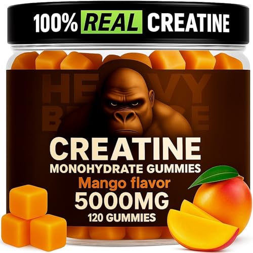 Image of Creatine Monohydrate Gummies 5g Sugar Free Creatine with Vitamin B12 and L-Taurine | Muscle Growth for Men and Women | Low Calorie Formula 120 Gummies for 30 Servings, Mango