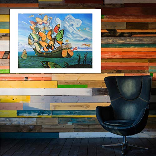 Impression d'art encadrée Dali Butterfly Sails extra large mat - 6
