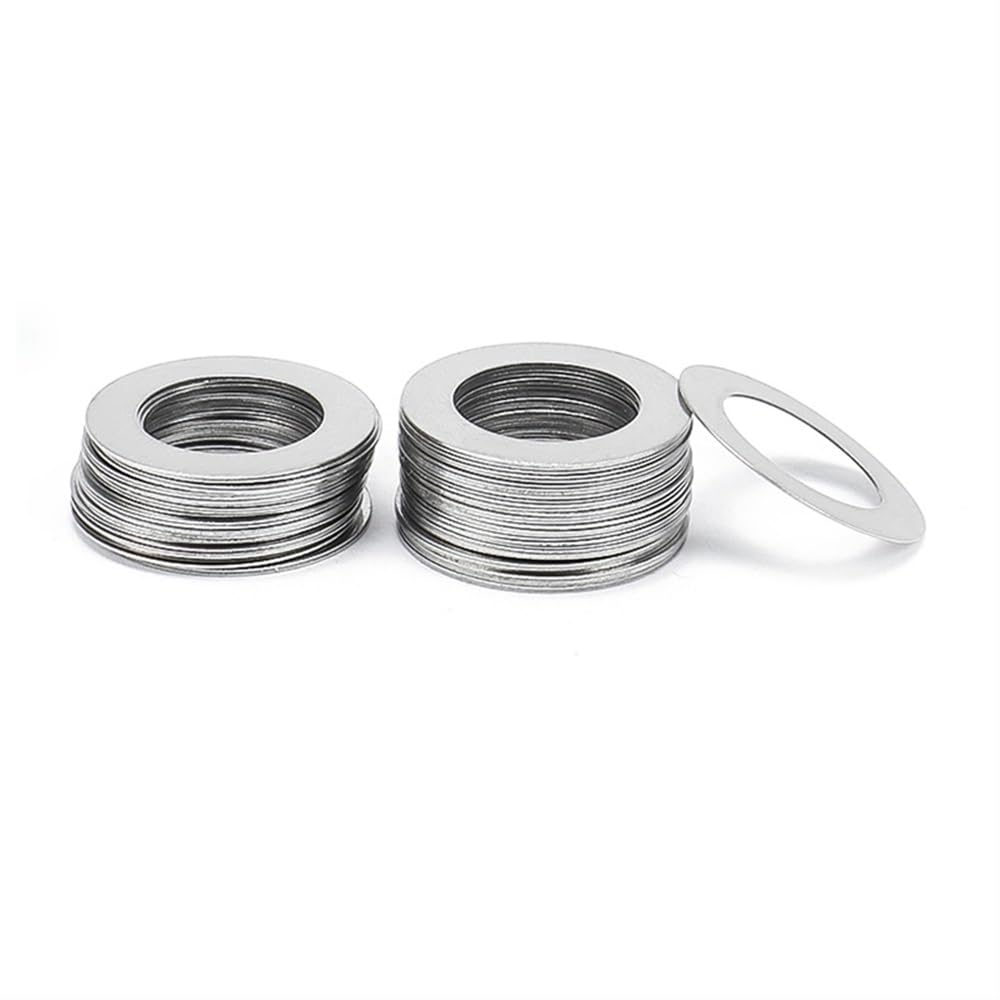 Rondelle di sicurezza 50 pezzi Rondella piatta ultra sottile, M3 M5 M8 Guarnizione regolazione ad alta precisione, larghezza 0,2 mm DIN988 Acciaio inossidabile(M5x10X0.2)