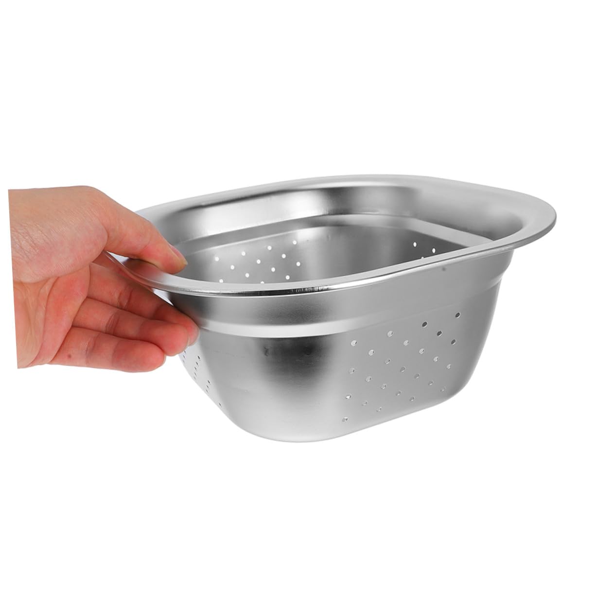 22 Cm Juego de 2 de Acero Inoxidable Coladores Cuadrados | Plata, Drenaje Fácil y Diseño Multifuncional, Uso Doméstico en Cocina para Arroz, Frutas y Verduras