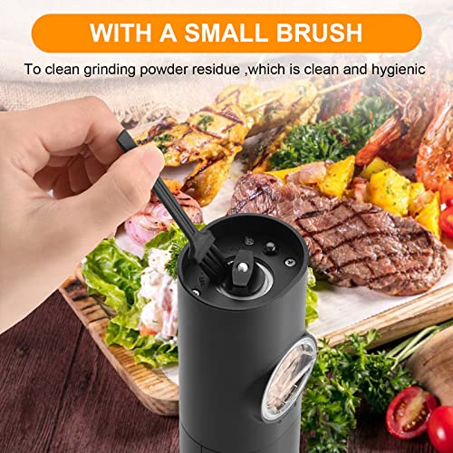 Conjunto de moedor elétrico de sal e pimenta recarregável, operação com uma mão, saleiro e pimenteir
