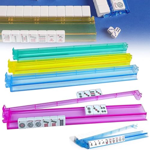 Juego con 4 Soportes Rotatorios de Acrílico para Mahjong