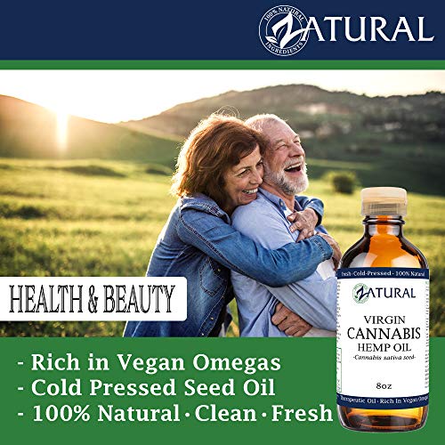 Hemp Oil Virgin, Cold-Pressed_100% Pure_No Fillers or Additives, Therapeutic Grade (NEW LOOK-SAME AMAZING PRODUCT) (1 Gallon)