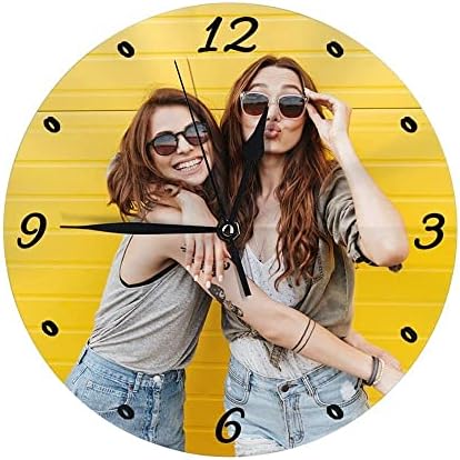 Personalised Photo Clock, Personalized Round Clock with Photo Text, Custom Round Clock, Customized Wall Clock Gift for Mother Father Family Christmas Xmas Wedding Valentines Day Birthday Anniversary