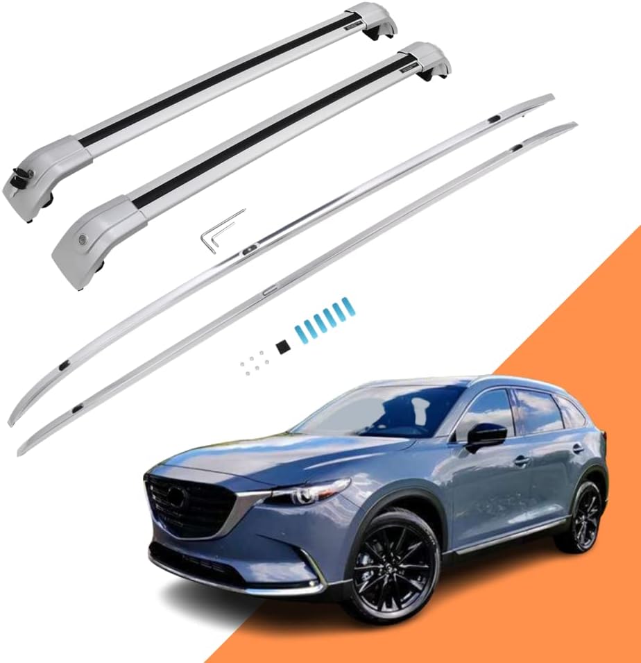 Top Roof Rack Side Rail Cross Bar Fit for Mazda CX9 CX9
