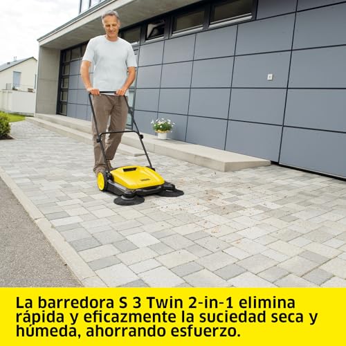 Miniatura 2 de Kärcher S 3 Twin - Barredora 2 En 1, Ancho De Trabajo: 650 Mm, Hasta 1.800 M H De Superficie, Contenedor: 16 L, Peso: 9,7 Kg, 2 Cepillos Laterales Para Suciedad Seca, 2 Cepillos Laterales Para