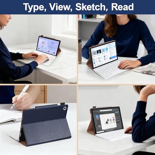Funda con teclado Samsung Galaxy Tab A11+ con bluetooth desmontable azul 2
